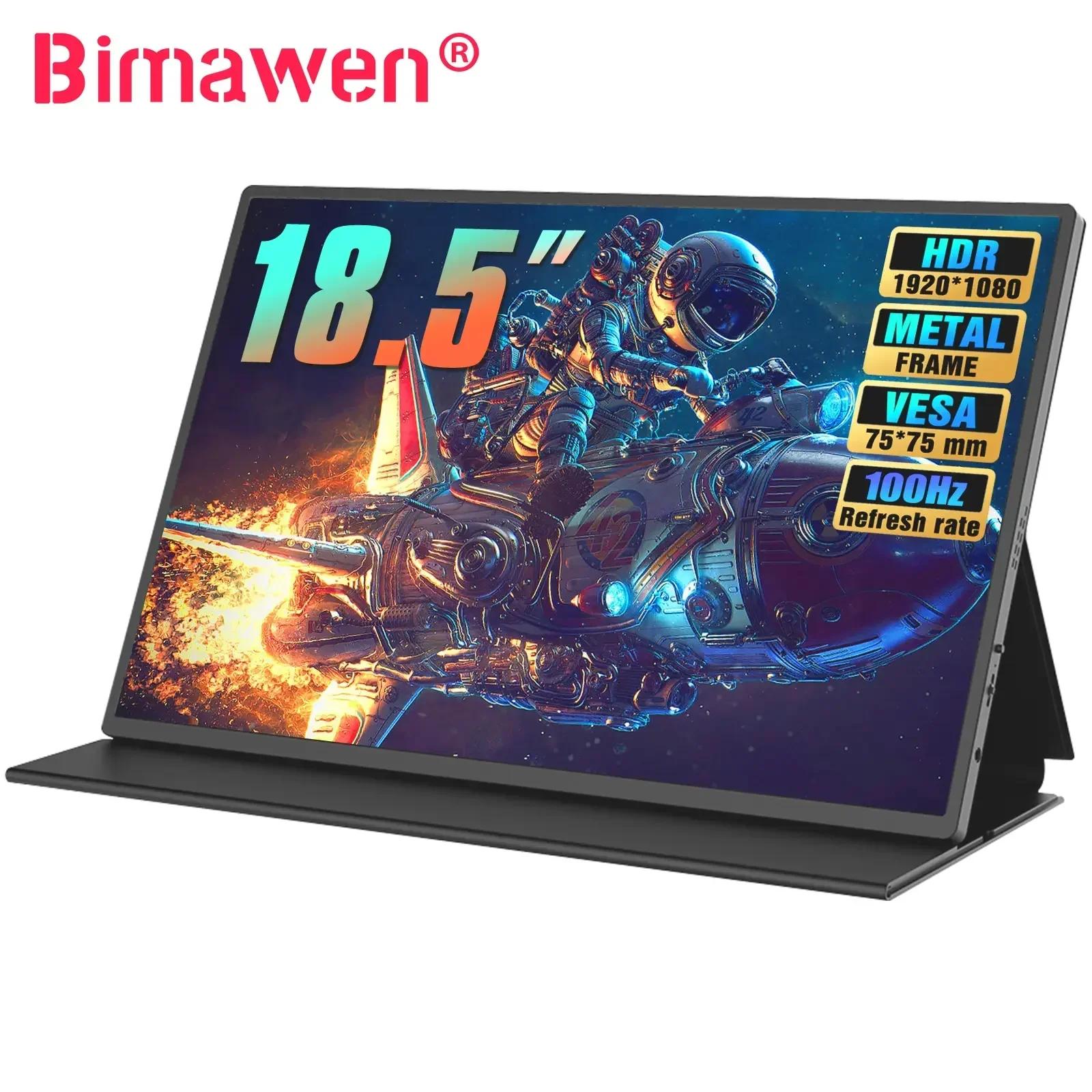 Bimawen ޴  1080  FHD IPS ũ HDR ̹ ÷, 18.5 ġ, 100Hz, W/VESATtravel, PC Xbox PS5   
